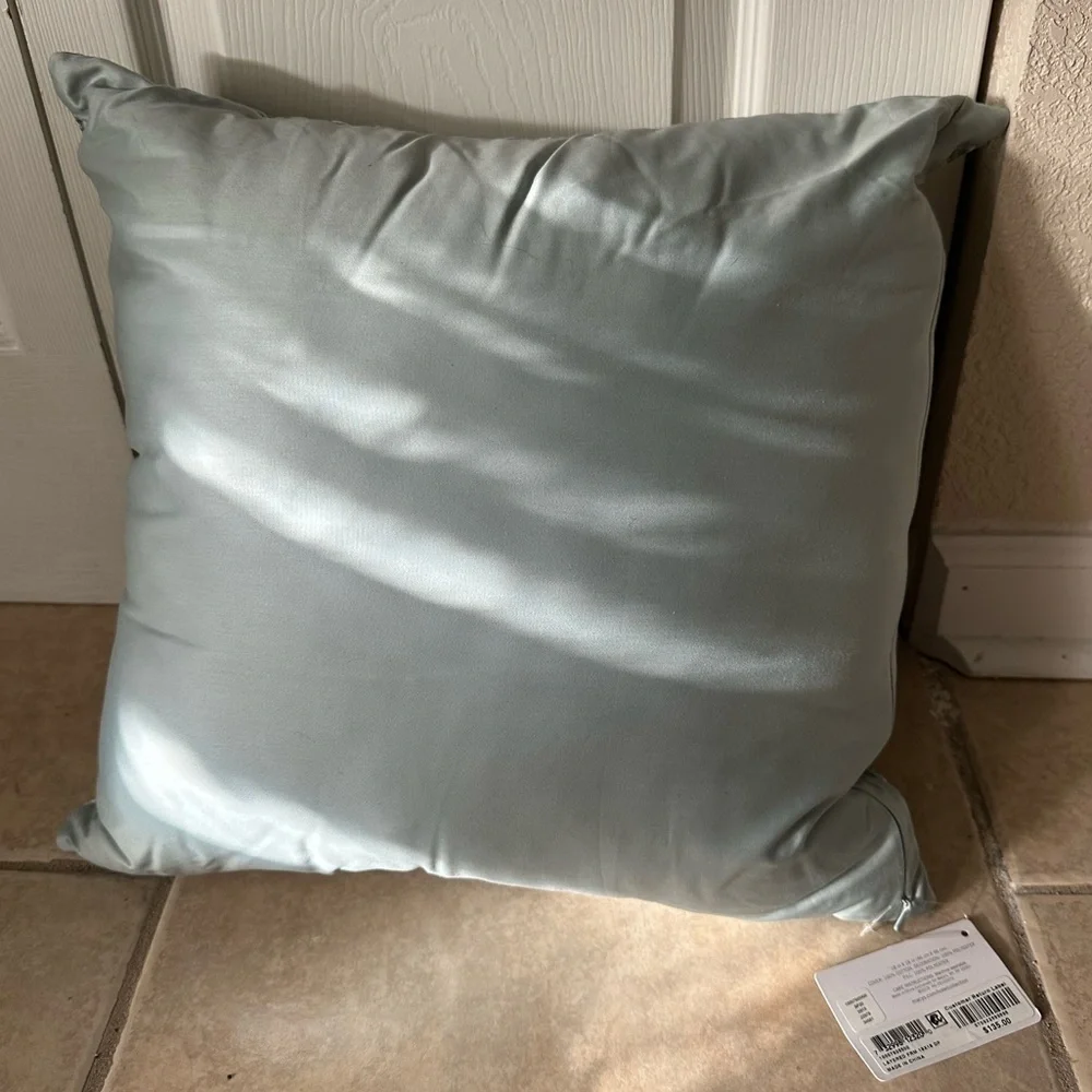 Hotel Collection 18 x 18 teal layered frame pillow NWT